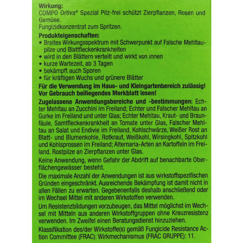Compo Ortiva Spezial Pilz-frei - Wirksamer Pflanzenschutz | Praskac