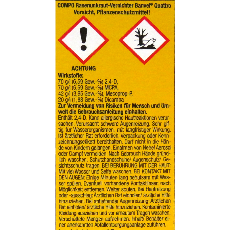 Compo Rasenunkraut-Vern. Banvel - Wirksamer Pflanzenschutz | Praskac