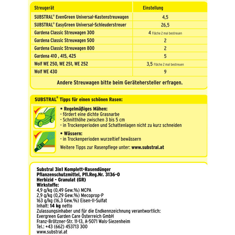 Substral 3in1 Komplett-Rasendnger - Rasendnger 3in1 Komplett