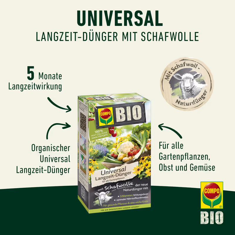 Bio Universal Langzeit-Dnger mit Schafwolle - Bio-Universal Langz.Dnger  Schafwolle
